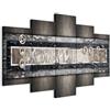 B&D XXL - Quadro 5 Pezzi - Stampa su Tela Canvas con Struttura - Quadri Componibili Moderni Soggiorno Grandi - Murale Arte Decorazioni da Parete Decori -