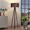 lux.pro Lampada da Terra a Treppiede Alta 140 cm Piantana Tripode con Paralume Cilindrico Design Moderno per Soggiorno Camera da Letto Angolo Lettura - Multicolore