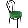Russo Tessuti Set 6 Cuscini Sedie Rotondi Cucina Coprisedia Elastici Imbottiti Tinta Unita-Verde