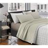 IlGruppone Completo Letto Lenzuola Matrimoniale,100% Cotone, Set letto, Lenzuolo Sopra, Sotto e Federe 2 Piazze - Beige