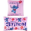 Disney Stitch Copricuscini Divano - 2 Pezzi Decor Federe Cuscino 30x50cm e 35x35cm(Rosa Stitch)