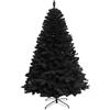 Shatchi - Albero di Natale artificiale dall'aspetto rigoglioso, con supporto in metallo, in PVC, 150 cm, colore: nero/verde/bianco