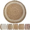 KARAT Tappeto Rotondo in Iuta, in 100% Fibra Naturale, Intrecciato, in Iuta Naturale, Tessuto a Mano, per Cucina e Soggiorno, Robusto e Resistente agli Strappi, Ø 90 cm (Mumbai)