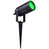 Partenopeautensili® Faretto orientabile con picchetto gu10 da esterno giardino segnapassi luce lampada a led (Grigio antracite compatto, luce verde)