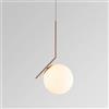 Partenopea® Lampadario a sospensione lampada moderna da soffitto con corpo in metallo color bronzo e sfera in vetro attacco per lampadina G9 (lampadina esclusa, Sfera 20 cm)