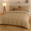 Generico FORTE - Piumone Una Piazza e Mezza Double Face, Trapunta 1 Piazza e Mezza Pesante 300gr/m² Realizzata in Microfibra Morbida e Accogliente, Trapunta Invernale (Beige)