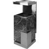 IlGruppone Posacenere 2 In 1 Da Terra Professionale Elegante Interno Esterno Con Secchio Cestino Gettacarte Spazzatura Realizzati In Acciaio Marmo Acciaio- Modello fume