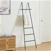 [en.casa] Scala Portasciugamani da Bagno a 6 Pioli Porta Asciugamani da Terra Salviette Appendi Abiti in Acciaio a forma di Scala Autoportante Camera da Letto 170 x 45 cm - Nero