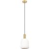 Eglo Lampada a sospensione Manzanares, 1 fiamma, per tavolo da pranzo, metallo ottone con sfere di vetro opalino bianco, attacco E27, Ø 22,5 cm