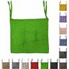 Tata Home Cuscini con Lacci Coprisedia Imbottito Cuscino Sedia Cucina da Interno o Esterno Spessore 6 cm Misura 40x40 cm Tinta Unita Made in Italy (40X40, VERDE, 2)
