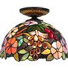 Yjrong Plafoniere in Stile Tiffany Da 12 Pollici, Lampada Da Soffitto in Vetro Colorato Fatto A Mano, Lampadario Vintage Con Decoro D'uva Per Soggiorno, Camera Da Letto, Sala Da Pranzo, Cucina