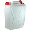 AURACASA Tanica per Acqua in Plastica, in bianco con Tappo Rosso, Contenitore Portatile (CLASSICO, 25 LT)