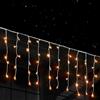 BAYNOS Tenda di Natale stringa luci 4 x 0.6 m con 168 LED in 28 pendenti, decorazione cascata luminosa natalizia 8 modalità, interno/esterno impermeabile IP44 giardino balcone terrazza (Bianco Caldo)