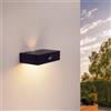 Ledvion - Lampada Solare LED Moderna da Parete, 3W, 3000K, IP65, Nero, 220 Lumen, con Sensore di Movimento, Energia Solare, Efficienza Energetica & Resistente alle Intemperie