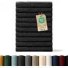 Blumtal Asciugamani Bagno, Asciugamani Viso Super Assorbenti, 100% Cotone Certificato Oeko-Tex 100, 12 Salviette Viso (30x30cm), Nero