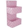 VIRSUS 1 Portaoggetti in Tessuto 1630, Trama intrecciata a 2 Piani, misura 25x15x46 cm, Tasche portatutto, occhielli per sostegno a parete, mensola per accessori bagno Vari Colori (rosa shabby) - C