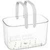 HERCHR Borsa da Doccia Portatile Tote, Trasparente Porta Oggetti per Doccia con Buco per Bagno, Cesto portaoggetti Bagno in plastica con Comodo Manico, Contenitori Portaoggetti Organizzatore