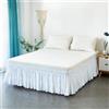 uyeoco Gonna da Letto Elasticizzata Avvolgente Matrimoniale/Singolo/Piazza e Mezzo Tinta Unita Gonna Letto con Volant Gonna da Letto Facile da Installare da 38 cm (Color : White, Size : 180 * 200+38cm)