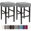 LIULIWEIFA 30x40cm Fodera/Copri Coprisgabello Quadrato Con Elastico Sgabelli da bar Rettangolare Coprisedili lavabili per Cucina sgabello sedia pianoforte panca sedile protezione,Light gray,2pcs
