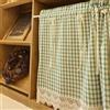 A.Monamour Tenda Corta per Finestra Piccola In Cotone Verde A Quadri Quadretti Scacchi Pizzo Ricamato Con Fiocchi Opaco Tendina Cucina Bistrot Caffè Mezza Mantovana Tenda a Vetro a Pannello Porta