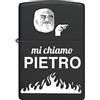 Generico Accendino Modello Zip a Benzina - Personalizzato con Stampa di Foto, Immagine, Testo, Logo, iniziali, Nomi. Gadget Idea Regalo Originale per Natale per Lui e lei, Anniversario (Nero)