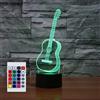SUPERHONGJIHAO Luce notturna per bambini 3D Chitarra Led Lampada con Telecomando 16 Cambiare Colore Regalo di Compleanno di Natale per Bambino