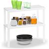 AKITAInk Scaffale Portaspezie, Set di 2 Scaffali Impilabili, Versatili e Robusti - Organizzatori da Cucina Espandibili, Scaffale da Cucina Impilabile, Metallo, Bianco (SET 2 SCAFFALI PICCOLI)