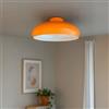 bamyum Lampada Androa Vintage Plafoniera Diametro 40 cm Illuminazione A Soffitto E27 Lampada a Sospensione Plafoniera Adatta Per Soggiorno Arancia-Bianco