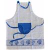 Russo Tessuti Grembiule Parananza Casacca Spugna Cotone Tascone Colori Vari Casa Cucina -Blu