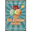 SUPERDANT Gelato Targa In Metallo Vintage Fatta in Casa Try Our Fruit Flavored Cartello In Latta Poster Divertente Wall Art Painting Decorazioni in Ferro per Gelateria 20x30CM