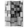 murando - Paravento Decorativo Monofacciale Astratto 135x172 cm 3 Pannelli Divisori - Stampa su un Lato su Tela in TNT - Separe Divisorio per la Casa Simpatici Legno - Effetto 3D f-A-0157-z-b
