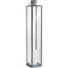 Milani Home - lanterna portacandela in vetro e metallo, grigio, per giardino e veranda, 10 x 10 x 57 cm