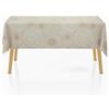PARAMAISON Tovaglia Antimacchia Impermeabile 140x360 Rettangolare | Design Cerchio Beige | Copritavolo Idrorepellente per Cucina, Soggiorno e Ristorazione
