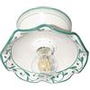 VANNI LAMPADARI- Plafoniera Soffitto Edera, Lampadario Soggiorno in Ceramica, Plafoniera Bagno Decorata a Mano, Lampadario Camera da Letto Artigianale, Plafoniera Parete, 20 cm, Verde