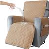BXFUL Copripoltrona Relax Reclinabile Trapuntato 1 Posto Copridivano Copertura per Poltrona Universale per Protezione Divano con Fascia Elastica (S,Cachi)