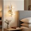 B·LED BARCELONA LED BARCELONA LED Applique da Parete 3 Luci G9 CATY, Lampada da Parete con 3 Sfere in Vetro Trasparente, Struttura in Metallo Color Rame, Stile Moderno Vintage Industriale, Ideale Camera Letto Scala