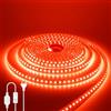 HEGEHE Striscia LED 220V [24M, Rosso], con impostazione ON/OFF, 120LEDs/m Striscia LED impermeabile IP65 flessibile e tagliabile CRI90+, illuminazione decorativa per casa e negozi