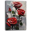Printerland Quadro Moderno Soggiorno FIORI Rosa Rossa Astratto Quadri moderni da Parete XXL grande Stampa su tela Canvas Decorazione Murale muro Arredo Camera da letto Cucina (1, 30x40 cm)