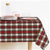 INTRECCI Tovaglia Natalizia, Tovaglia Rettangolare 10/12 Posti, 140x240 cm, Made in Italy, Grande ed Elegante, Tessuto Tinto in Filo, Non Scolora, Resistente. Fantasia: Tartan Scozzese, Bianco