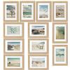 bomoe Ocean - Set di cornici per foto, 12 pezzi, 13 x 18 cm, come cornice portafoto per collage di foto, in rovere con passepartout - cornice decorativa da parete in legno con vetro in plastica