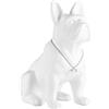 SHENGTIAN Statua Bulldog Francese - Scultura Moderna in Resina Con Collana Argentata, Statuetta Decorativa Per Soggiorno, Ufficio, Camera Da Letto E Corridoio