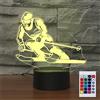 SUPERHONGJIHAO Luce notturna per bambini 3D Sci Lampada a Led con Telecomando 16 Cambiare Colore Regalo di Compleanno di Natale per il Bambino