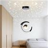 FDOIUTU 10W LED Illuminazione a sospensione Soffitto Regolabile 3 temperatur Colori 3000K/4500K/6000K, Metallo Acrilico luci sospese per Camera da letto Lampada da comodino Lampadario (Nero/3000k)
