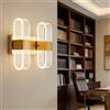 FDOIUTU Applique da Parete Interno LED,24W 2400LM Creativo Lampada da Parete Moderna Regolabile 3 temperatur Colori 3000K/4500K/6000K,per Camera da Letto Soggiorno Corridoio Scale (oro-B)