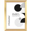 FRAMAI® Cornice portafoto dorata, 21 x 29,7 cm, in MDF, ecologica, con plexiglass infrangibile, gancio e supporto