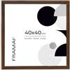 FRAMAI® Cornice portafoto 40x40 cm Marrone MDF, con telaio ecologico e plexi anti-rottura, gancio e supporto