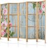 murando - Paravento da Interno Fiori 225x172 cm XXL 5 Pannelli Divisori Stampa Unilaterale su Tela in TNT Separe Divisorio per Ambienti Ufficio Paraventi Decorazioni Legno Naturale b-C-0510-bh-c