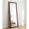 MO.WA Specchio da parete legno rustico finitura noce scuro wenge cm. 57x147cm verticale e orizzontale. specchio ingresso soggiorno salotto bagno cameretta. Made in Italy.