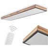 hofstein Pannello LED Salmi, pannello da soffitto dimmerabile in metallo e MDF in look nero/bianco/legno, 36 watt, 225-2250 lumen, colore della luce 2700-6000 Kelvin, con telecomando