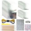 Generico Foglio Metallico Per L Artigianato | Kit Per Artigianato Con Carta Fatta A Mano - Accessorio Per Creazioni Con Effetto Lucido Argento Con Incisioni E Per Progetti Creativi Di Adulti E Bambini